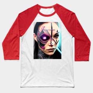 Enhanced Cyberpunk Woman Baseball T-Shirt